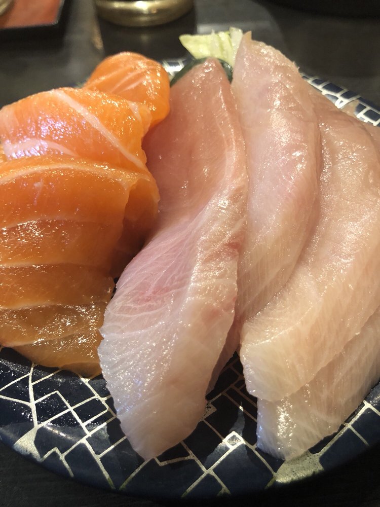 Salmon and yellowtail sashimi