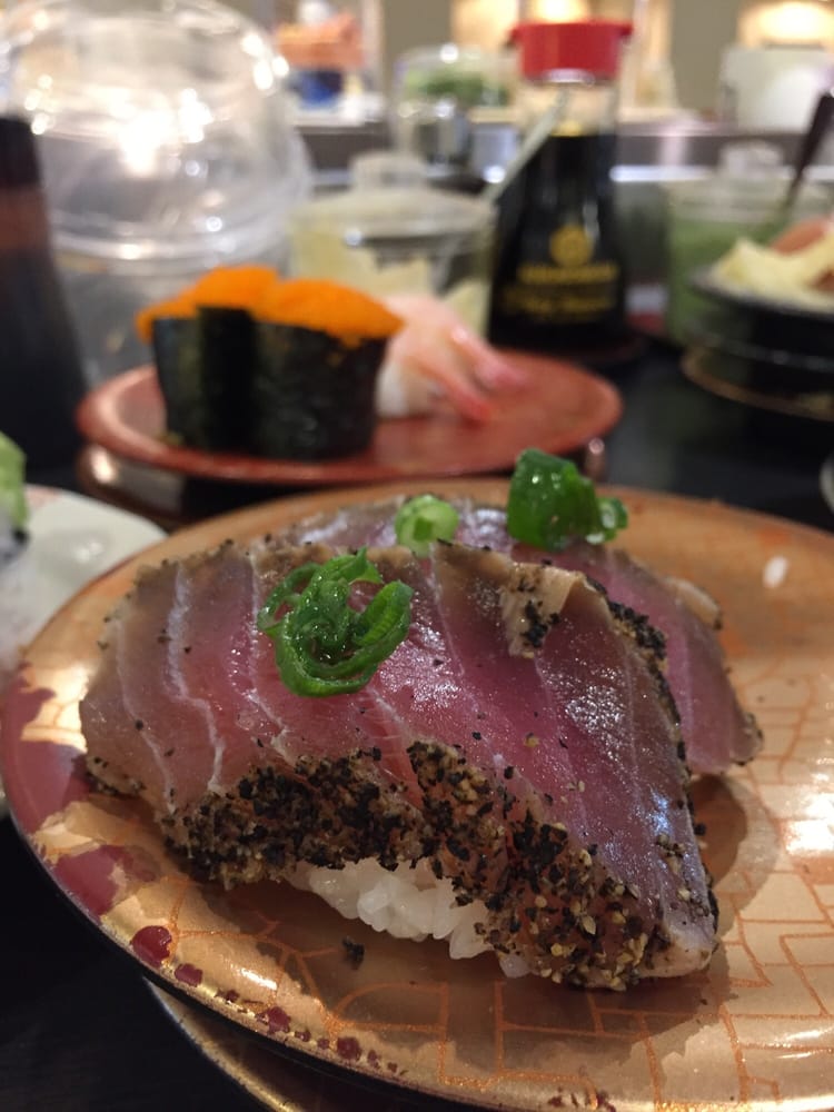 Seared bonito nigiri with green onion